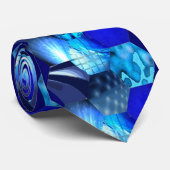 Blue Pentagon Design 2 Krawatte (Gerollt)