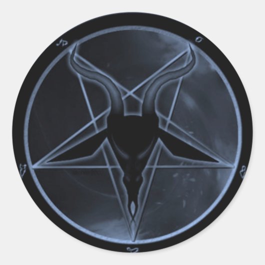 Blue Pentagram Runder Aufkleber (Vorderseite)