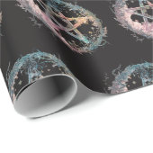 Blue Pentagram Witchcraft Black Halloween Geschenkpapier (Rolleneckpunkt)