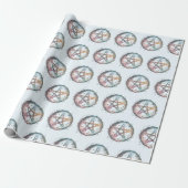 Blue Pentagram Witchcraft Light Blue Halloween Geschenkpapier (Ungerollt)
