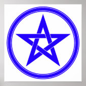 Blue Pentagramm Pentagram Poster (Vorne)