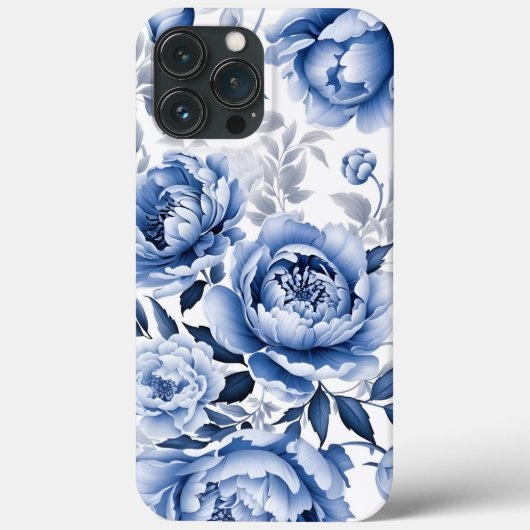 Blue Peonies Case-Mate iPhone Hülle (Rückseite)