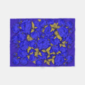 Blue Peonies Fleecedecke (Vorderseite (Horizontal))