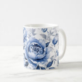 Blue Peonies Kaffeetasse (VorderseiteRechts)