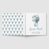 Blue Peonies Mason Jar Birthday Party Gästebuch (Voll)