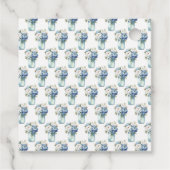 Blue Peonies Mason Jar Brautparty Geschenkanhänger (Rückseite)