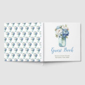 Blue Peonies Mason Jar Bridal Shower Gästebuch (Voll)