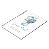 Blue Peonies Mason Jar Bridal Shower Guest Book Notizblock (Linke Seite)
