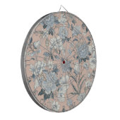 Blue Peonies Peach Botanical Vintage Floral Dartscheibe (Vorderseite Links)