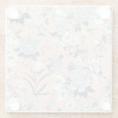 Blue Peonies Peach Botanical Vintage Floral Glasuntersetzer (Rückseite)
