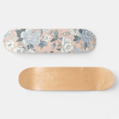 Blue Peonies Peach Botanical Vintage Floral Skateboard (Horizontal)