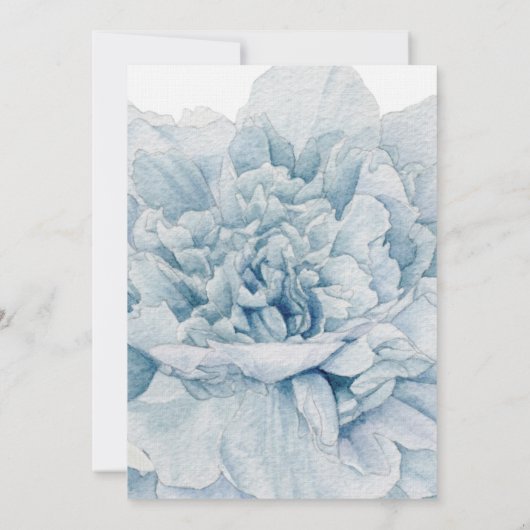 Blue Peonies Wedding Einladung (Rückseite)