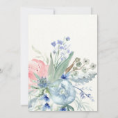 Blue Peonies Wedding Save the Date (Rückseite)