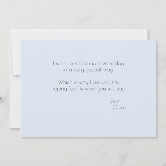 Blue Peony Blume werden Sie meine Ehrenmatrone sei Einladung (Rückseite)