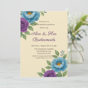 Blue Peony & Fig Lila Rose Bridesmaids Luncheon Einladung