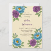 Blue Peony & Fig Lila Rose Brunch & Bubbly Einladung (Vorderseite)