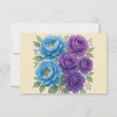 Blue Peony & Fig Lila Rose Hochzeit RSVP Karte (Rückseite)