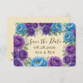 Blue Peony & Fig Lila Rose Speichern Sie die Datum (Vorne/Hinten)