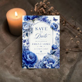 Blue Peony Floral Save The Date