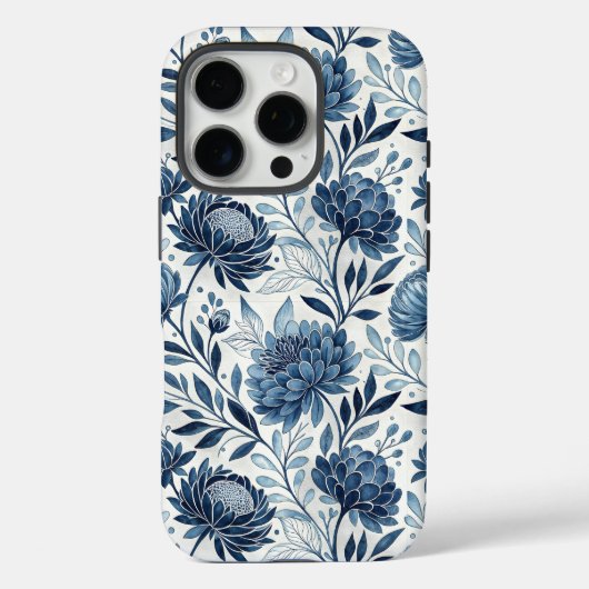 Blue Peony Garden Watercolor Case-Mate iPhone Hülle (Rückseite)