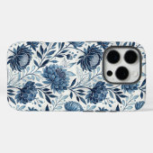 Blue Peony Garden Watercolor Case-Mate iPhone Hülle (Rückseite (Horizontal))
