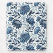 Blue Peony Garden Watercolor Mousepad (Vorne)
