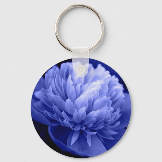 Blue Peony Key Chain Schlüsselanhänger (Vorderseite)