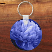 Blue Peony Key Chain Schlüsselanhänger (Vorderseite)