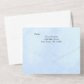 Blue Peony on Blue All In One Einladung (Rückseite)