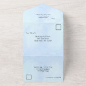 Blue Peony on Blue All In One Einladung (Außenbereich)