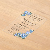 Blue Peony on Blue Wedding Suite Acryleinladungen (Ablage )