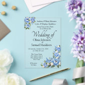 Blue Peony on Blue Wedding Suite Acryleinladungen (In Situ (Hochzeit))