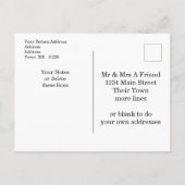 Blue Peony on Blue Wedding Suite Einladung Postkarte (Rückseite)