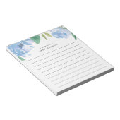 Blue Peony | Personalisiert Linde Notizblock (angewinkelt)