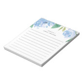 Blue Peony | Personalisiert Linde Notizblock (Rotiert)