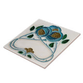 Blue Peony Wall Deco Jugendstil Art Deco Gibbons Fliese (Seite)