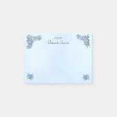 Blue Peony Wedding Suite - Nachhinweise Post-it Klebezettel (Vorderseite)