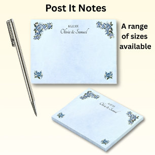 Blue Peony Wedding Suite - Nachhinweise Post-it Klebezettel