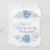 Blue Peony werden Sie meine Bridesmaid-Einladungen Einladung (Vorderseite)