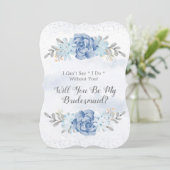 Blue Peony werden Sie meine Bridesmaid-Einladungen Einladung (Stehend Vorderseite)