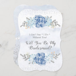 Blue Peony werden Sie meine Bridesmaid-Einladungen Einladung