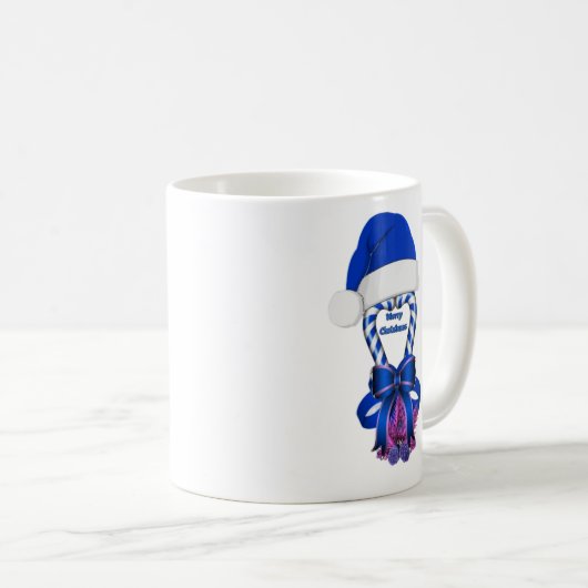 Blue Peppermint Candy Cane Kaffeetasse (VorderseiteRechts)