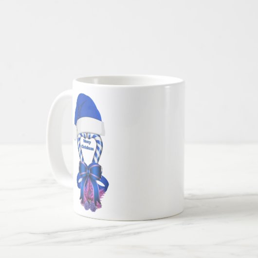 Blue Peppermint Candy Cane Kaffeetasse (Vorderseite Links)