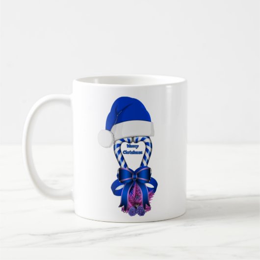 Blue Peppermint Candy Cane Kaffeetasse (Links)