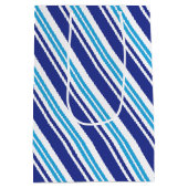 Blue Peppermint Stripe Mittlere Geschenktüte (Rückseite)