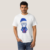 Blue Peppermint Weihnachtsfeiertag Candy Cane T-Shirt (Vorne ganz)