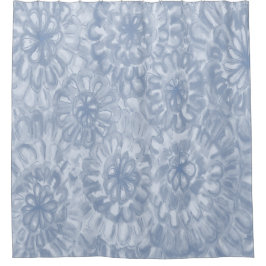 Blue Perfect Matched Color Watercolor-Blume Duschvorhang