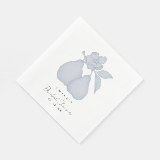 Blue Perfect Pear Brautparty Napkin Serviette (Ecke)