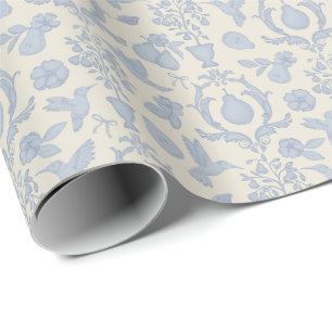 Blue Perfect Pear French Country Brautparty Geschenkpapier