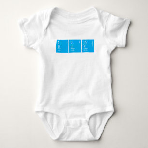 Blue Periodic Table BOY Baby Strampler